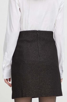 Bruuns Bazaar fusta culoarea negru, mini, creion