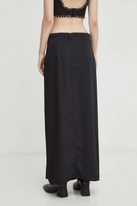 Bruuns Bazaar fusta culoarea negru, midi, drept