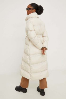Answear Lab geaca femei, culoarea bej, de iarna, oversize
