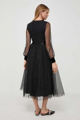 Nissa rochie culoarea negru, midi, evazati