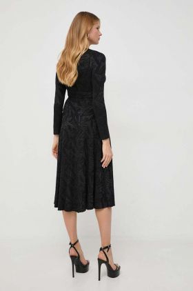 Nissa rochie culoarea negru, midi, evazati