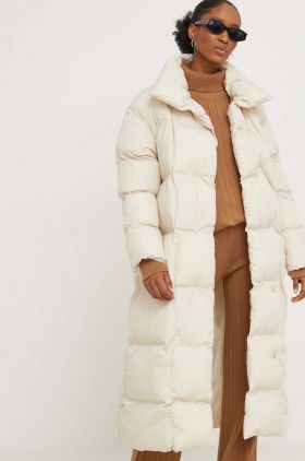 Answear Lab geaca femei, culoarea bej, de iarna, oversize