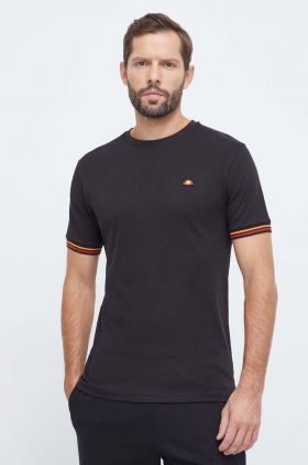 Ellesse tricou din bumbac barbati, culoarea negru, neted