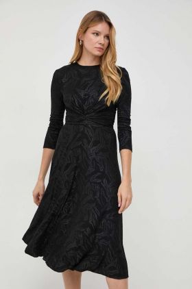 Nissa rochie culoarea negru, midi, evazati