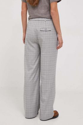 Pepe Jeans pantaloni femei, culoarea gri, drept, high waist