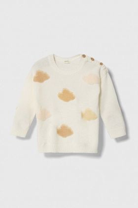 United Colors of Benetton pulover din amestec de lână pentru bebeluși culoarea bej, light