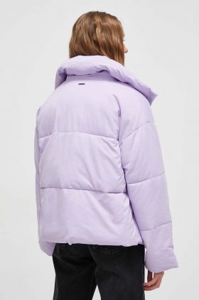 Billabong geaca femei, culoarea violet, de iarna, oversize