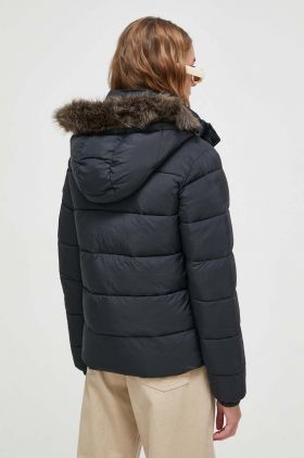 Superdry geaca femei, culoarea negru, de iarna