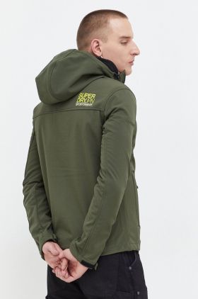 Superdry geaca barbati, culoarea verde, de tranzitie