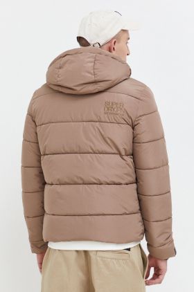 Superdry geaca barbati, culoarea bej, de iarna