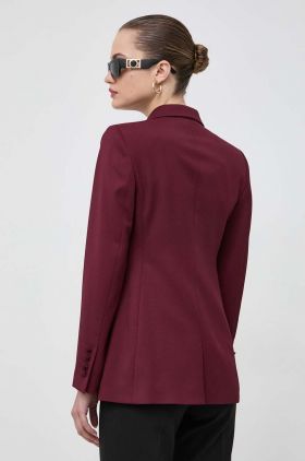 BOSS sacou din lana culoarea bordo, cu doua randuri de nasturi, neted