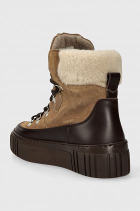 Gant botine Snowmont femei, culoarea maro, cu toc plat, izolat, 27543368.G240