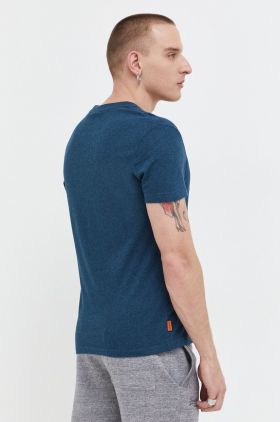 Superdry tricou din bumbac barbati, culoarea albastru marin, cu imprimeu