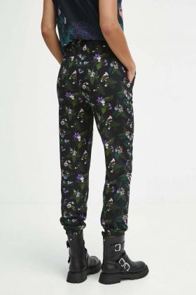 Medicine pantaloni de trening din bumbac femei, culoarea negru, modelator