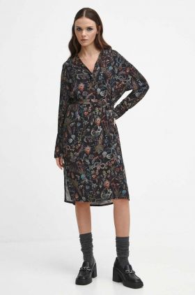 Medicine rochie culoarea negru, midi, oversize