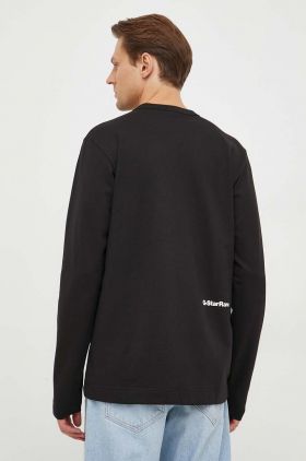 G-Star Raw longsleeve din bumbac culoarea negru, neted