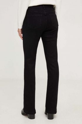 Answear Lab pantaloni femei, culoarea negru, evazati, high waist