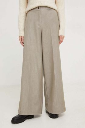 Answear Lab pantaloni femei, culoarea gri, drept, high waist