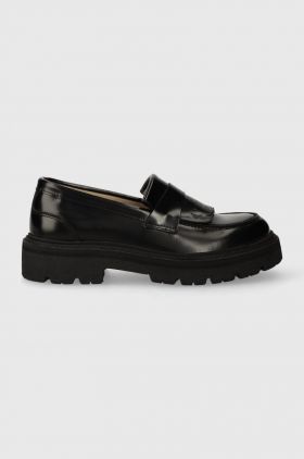 GARMENT PROJECT mocasini de piele Spike Loafer femei, culoarea negru, cu toc plat, GPW2131