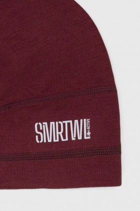 Smartwool caciula Active culoarea bordo, de lana, din tesatura neteda