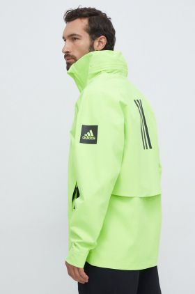 adidas geaca barbati, culoarea verde, de tranzitie