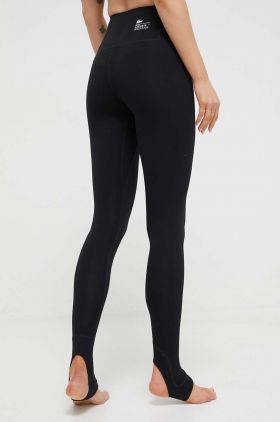 Lacoste colanti femei, culoarea negru, neted