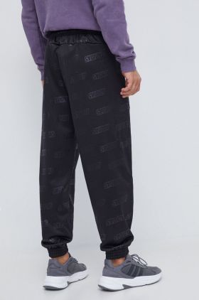 adidas pantaloni de trening culoarea negru, cu imprimeu