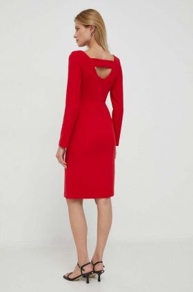 Sisley rochie culoarea rosu, midi, drept