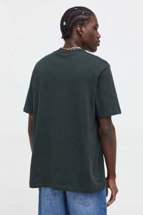 Superdry tricou din bumbac barbati, culoarea verde, cu imprimeu