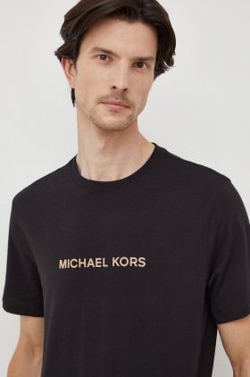 Michael Kors tricou din bumbac barbati, culoarea negru, cu imprimeu