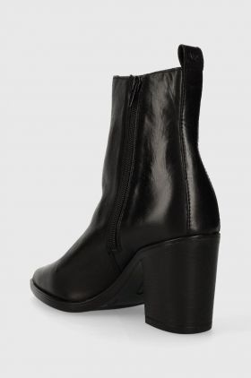 Wojas cizme de piele femei, culoarea negru, cu toc drept, 5523551