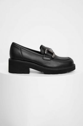 Answear Lab mocasini de piele femei, culoarea negru, cu platforma