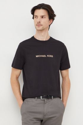 Michael Kors tricou din bumbac barbati, culoarea negru, cu imprimeu