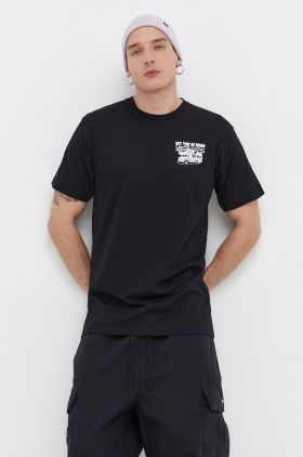 Vans tricou din bumbac barbati, culoarea negru, cu imprimeu