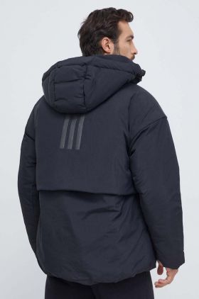 adidas geaca de puf barbati, culoarea negru, de iarna, oversize