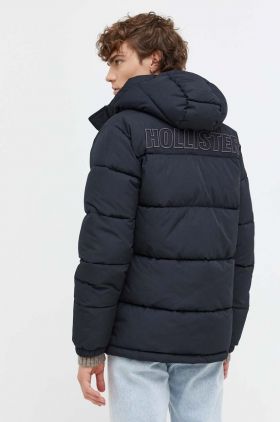 Hollister Co. geaca barbati, culoarea negru, de iarna