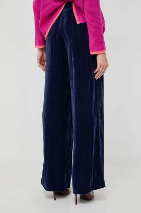 MAX&Co. pantaloni femei, culoarea albastru marin, lat, high waist