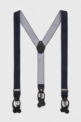 Medicine set de bretele si papion culoarea albastru marin