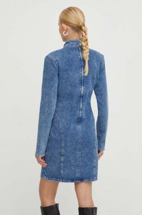 Gestuz rochie din denim mini, mulată 10908770