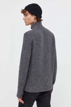 Abercrombie & Fitch pulover barbati, culoarea gri, cu turtleneck