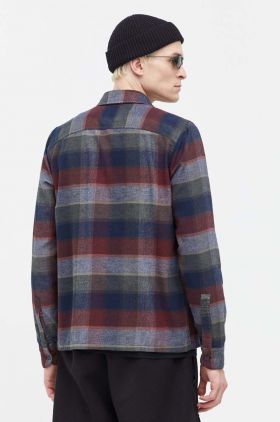 Hollister Co. camasa din bumbac barbati, culoarea bordo, cu guler clasic, regular