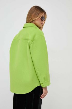 MAX&Co. geacă cu aspect de cămașă x Anna Dello Russo culoarea verde, de tranzitie, oversize