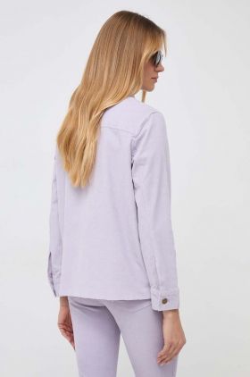 MAX&Co. geaca din velur culoarea violet, de tranzitie, oversize