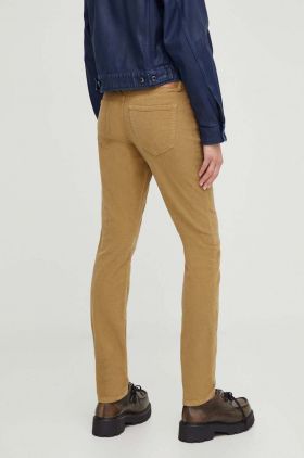 Marc O'Polo pantaloni de catifea cord culoarea bej, mulata, medium waist