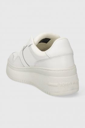 Tommy Jeans sneakers TJW RETRO BASKET FLATFORM ESS culoarea alb, EN0EN02506
