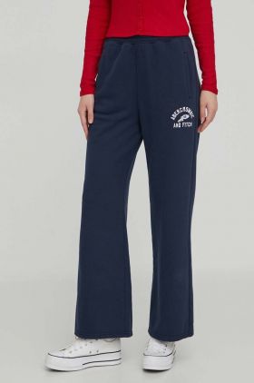 Abercrombie & Fitch pantaloni de trening culoarea albastru marin, cu imprimeu