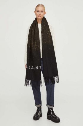 AllSaints esarfa de lana culoarea maro, modelator