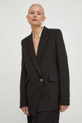 BOSS sacou culoarea negru, cu doua randuri de nasturi, neted