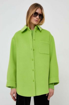 MAX&Co. geacă cu aspect de cămașă x Anna Dello Russo culoarea verde, de tranzitie, oversize