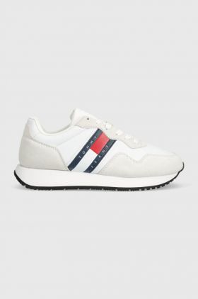 Tommy Jeans sneakers din piele TJM MODERN RUNNER culoarea alb, EM0EM01316